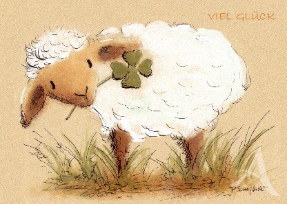 Postkarte "Viel Glück (Schaf)"