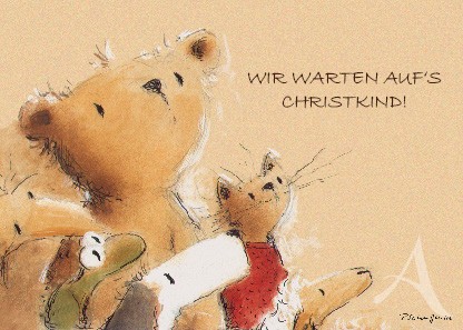 Postkarte "Wir warten auf's Christkind!"