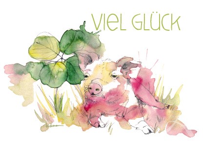 Postkarte "Viel Glück"