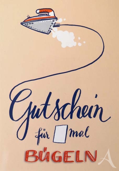 Postkarte "GUTSCHEIN für X mal Bügeln"