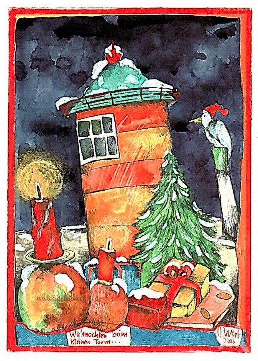 Postkarte "Weihnachten beim kleinen Turm"