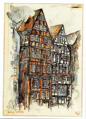 Postkarte "Deichstraße II, Hamburg"