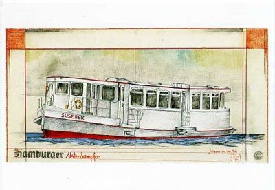 Postkarte "Hamburger Alsterdampfer"