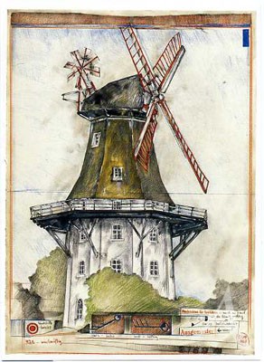 Postkarte "Mühle - windmäßig"