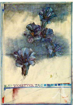 Postkarte "Blau-Violetter Tag"