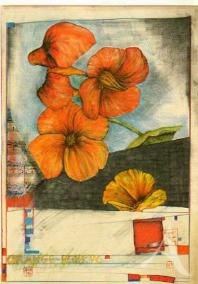 Postkarte "Orange-Roter-Tag"