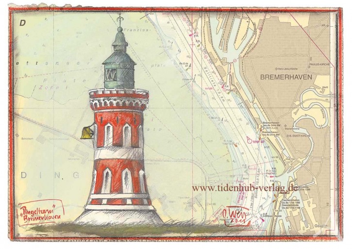 Postkarte "Pingelturm - Bremerhaven"