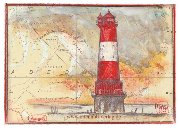 Postkarte "Leuchtturm Arngast"