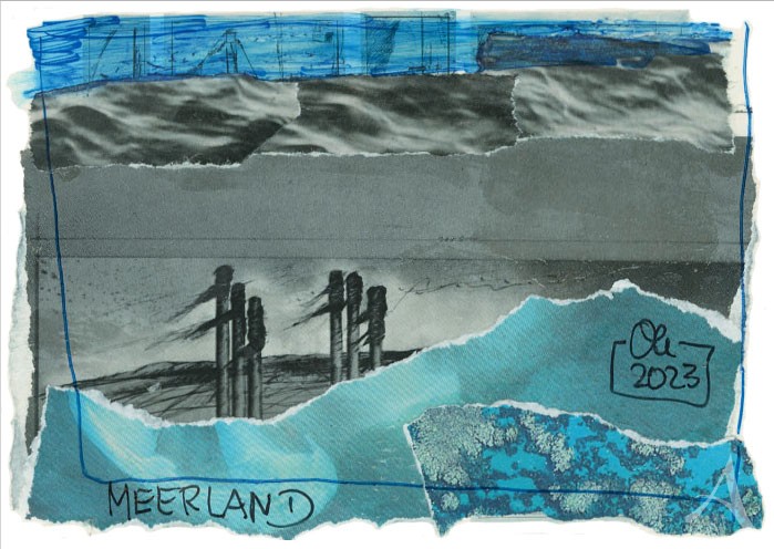 Kunstpostkarte "Meerland" von Ole West