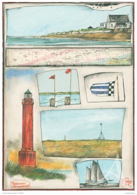 Kunstpostkarte "Norderneyer Skizzenblatt"