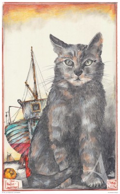 Kunstpostkarte "Der Hafenmeister" (Katze)