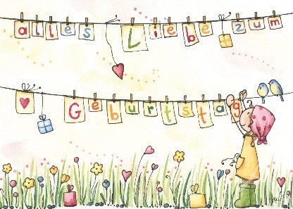 Postkarte "Alles Liebe zum Geburtstag"