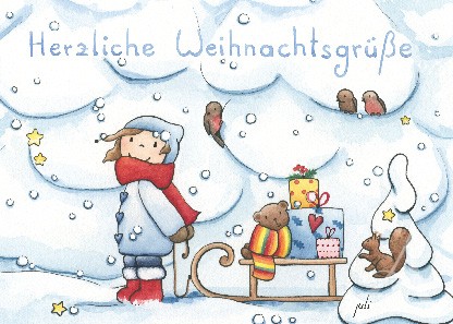 Postkarte "Herzliche Weihnachtsgrüße"