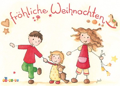 Postkarte "Fröhliche Weihnachten (Familie)"