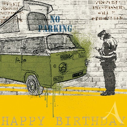 Doppelkarte, "Happy Birthday" (No Parking) - quadratisch