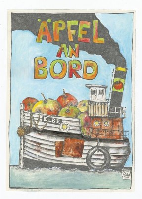 VORZUGSAUSGABE - "Ole West - ÄPFEL AN BORD - Das NEUE Kochbuch - mit Bildern von OLE WEST plus limitierter GRAFIK