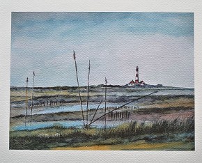 "Alte Pricken (Westerheversand)" - GERAHMTER Kunstdruck von Ole West - (24 x 30)