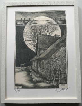 opionale RAHMUNG - weiß lasiert - 30 x 40cm