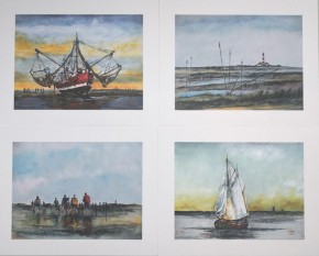 Kunstdruck auf Naturpapier "Alte Pricken" (Westerheversand) von Ole West (24 x 30)