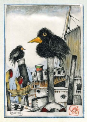 HANDSIGNIERT - "HAFENRABEN - und andere seltene Küstenvögel" - von OLE WEST
